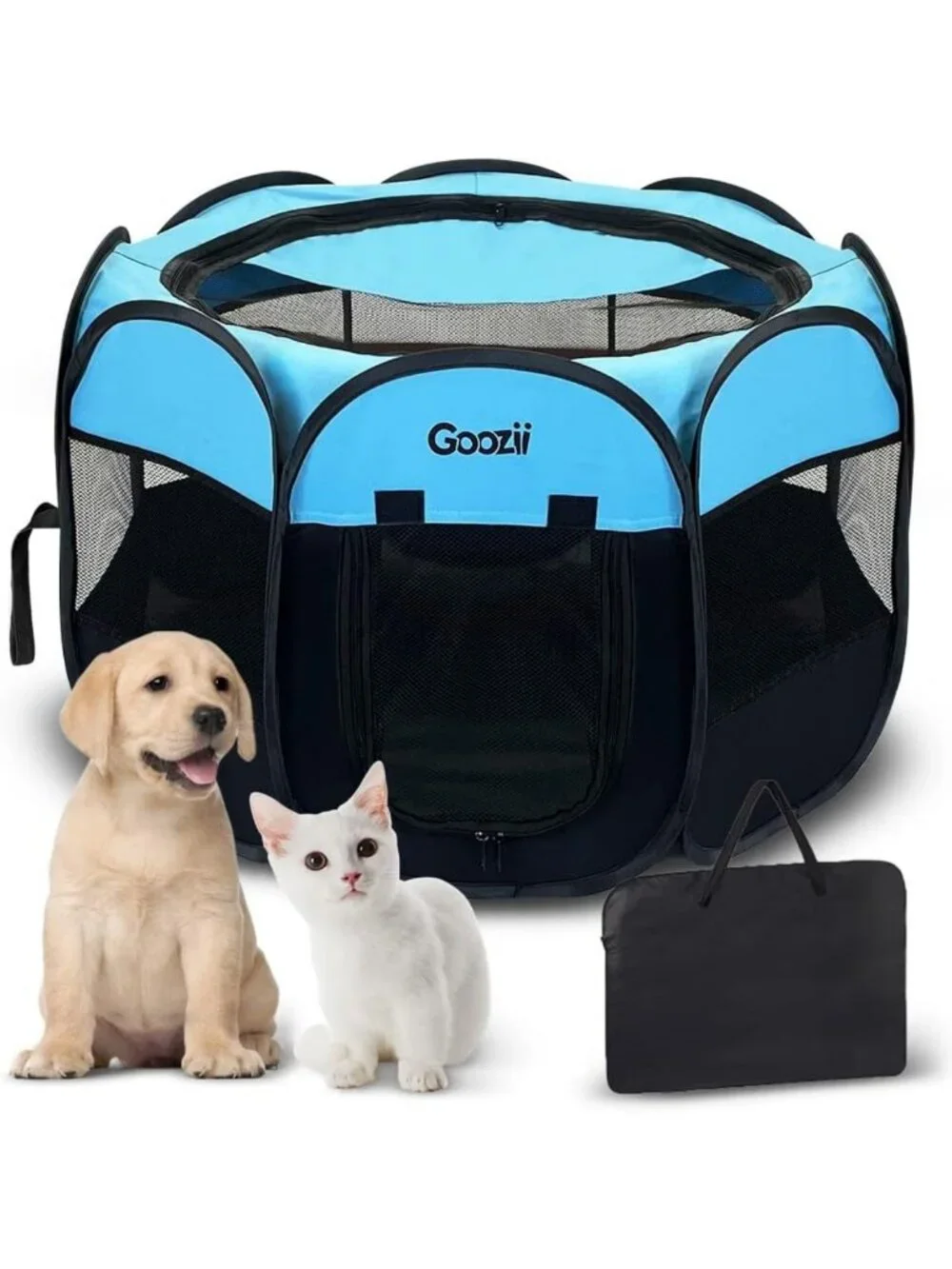 Portable Collapsible Dog Playpen - Indoor/Outdoor Pet Exercise Pen with Zipper
